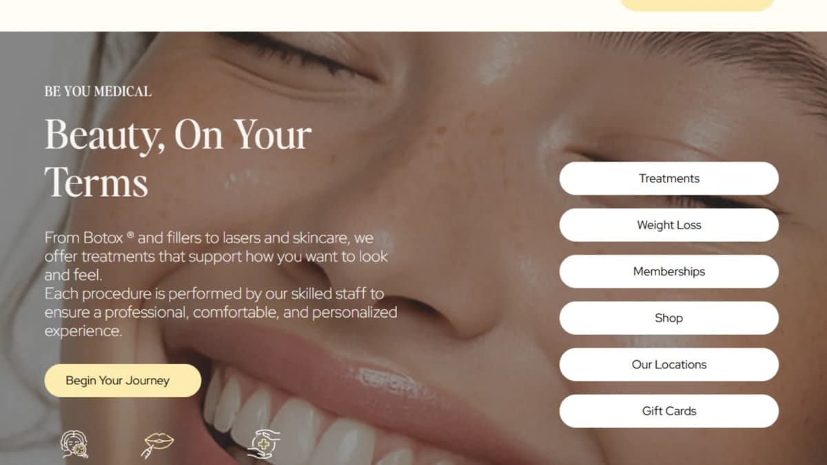 BeYou(thful) homepage screenshot